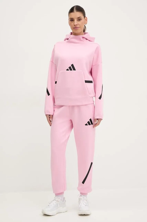 adidas spodnie dresowe Z.N.E. damskie kolor różowy JC5405 - zdjęcie produktu nr 2