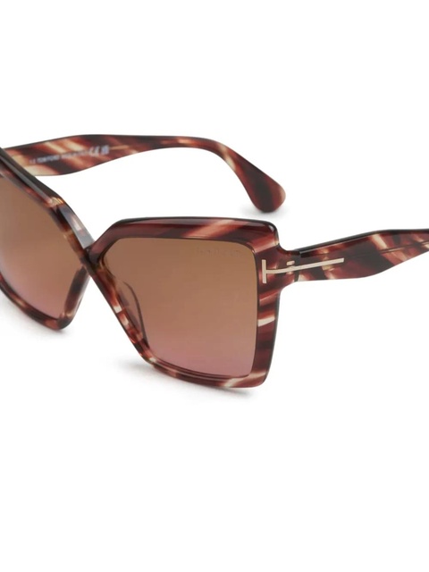 TOM FORD Eyewear Fiore sunglasses - Brown - zdjęcie produktu nr 2