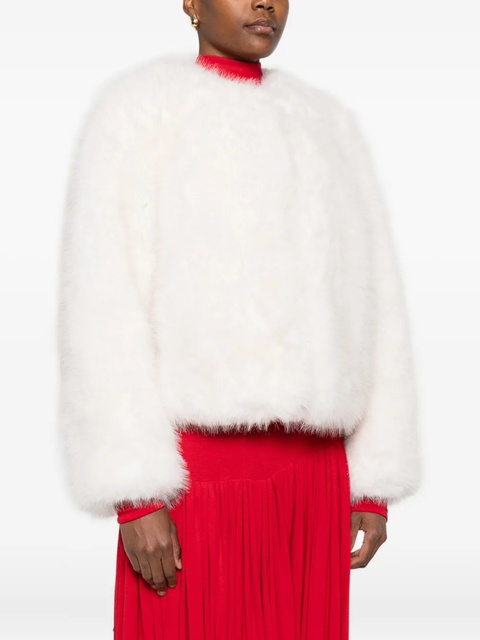 Maje faux-fur cropped jacket - White - zdjęcie produktu nr 2