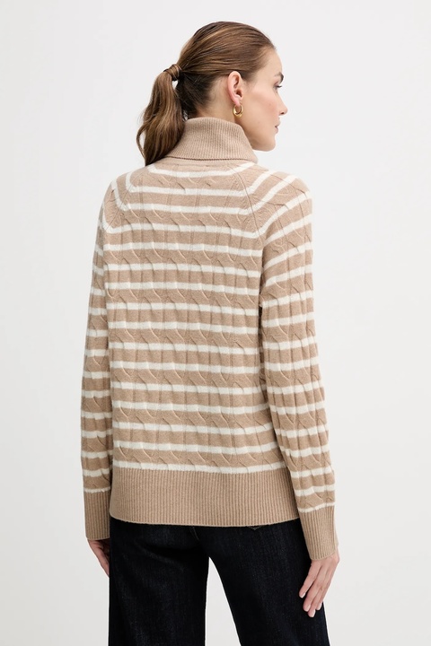 Tommy Hilfiger sweter wełniany damski kolor beżowy lekki z golfem WW0WW46791 - zdjęcie produktu nr 2