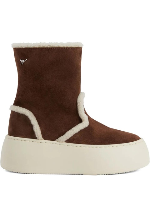 Giuseppe Zanotti Gz League shearling platform boots - Brown - zdjęcie produktu nr 1