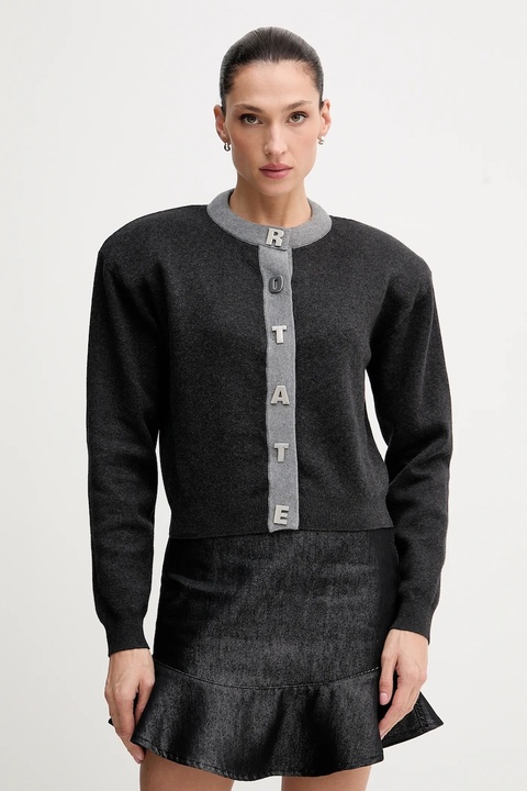 Rotate kardigan z dodatkiem wełny damski kolor szary lekki 1149033086 - zdjęcie produktu nr 1