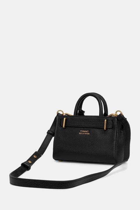 Tommy Hilfiger torebka skórzana kolor czarny AW0AW18167 - zdjęcie produktu nr 2
