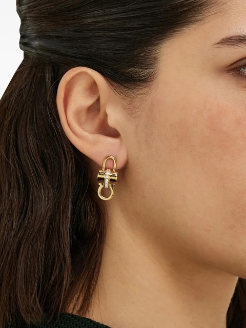 Ferragamo crystal embellished padlock earrings - Gold - zdjęcie produktu nr 1