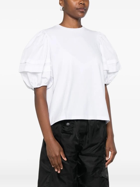 Cecilie Bahnsen puff-sleeves cotton-blend top - White - zdjęcie produktu nr 2