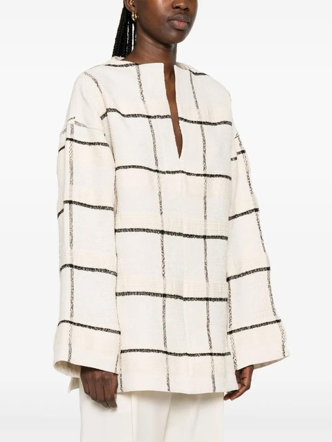 TOTEME windowpane-check tunic - Neutrals - zdjęcie produktu nr 2