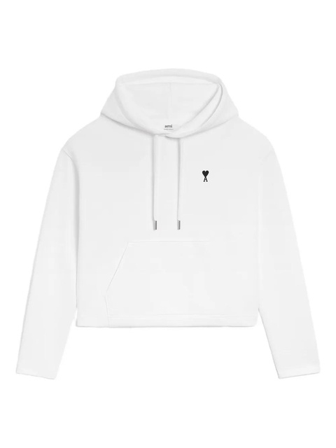 AMI Paris Ami De Coeur contrasted cotton hoodie - White - zdjęcie produktu nr 1