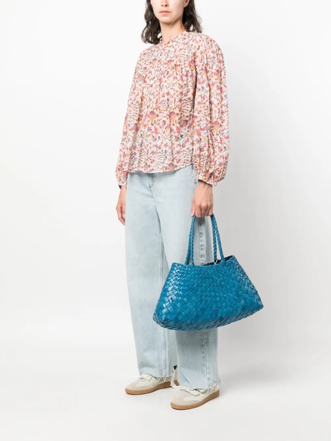 DRAGON DIFFUSION Santa Croce leather tote bag - Blue - zdjęcie produktu nr 2