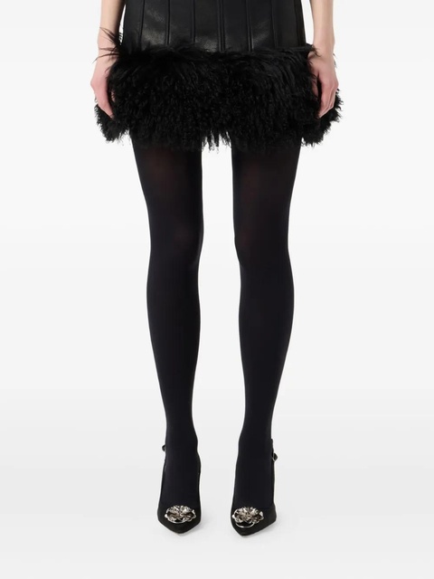 Blumarine faux-fur trim mini skirt - Black - zdjęcie produktu nr 2