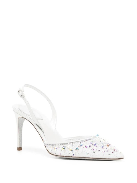 René Caovilla lace embellished sling back pumps - White - zdjęcie produktu nr 2