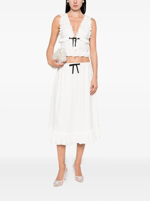 Alessandra Rich bow-detail sleeveless top - White - zdjęcie produktu nr 1