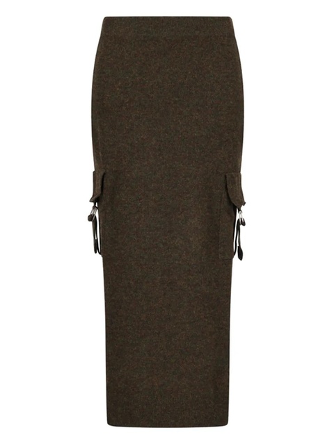 Blumarine pocket-detail wool midi skirt - Green - zdjęcie produktu nr 1