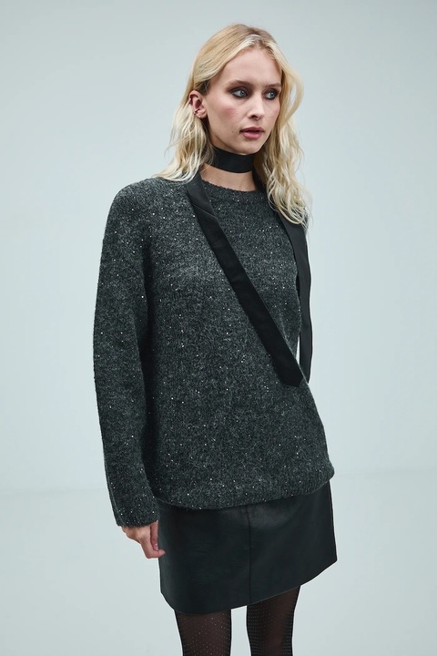 Medicine sweter damski kolor szary ciepły - zdjęcie produktu nr 1