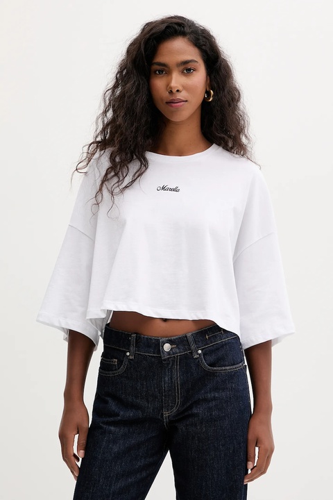 Marella t-shirt bawełniany damski kolor biały 2523976104200 - zdjęcie produktu nr 1