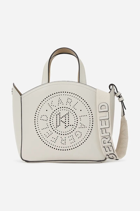 Karl Lagerfeld torebka skórzana K/CIRCLE kolor biały A1W30058 - zdjęcie produktu nr 1