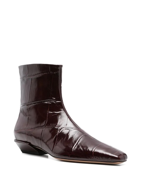 Paris Texas 30mm crocodile-effect pointed-toe ankle boots - Red - zdjęcie produktu nr 2