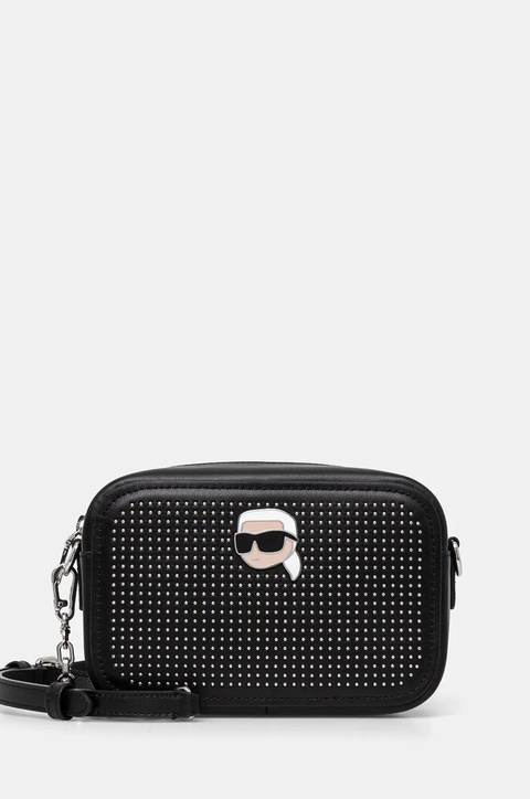 Karl Lagerfeld torebka skórzana kolor czarny 246W3028 - zdjęcie produktu nr 1
