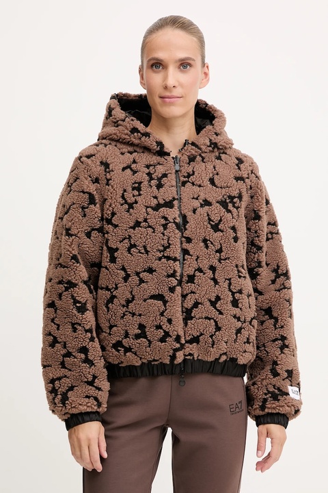 EA7 Emporio Armani kurtka dwustronna kolor brązowy zimowa oversize AF16373.7W000668 - zdjęcie produktu nr 1