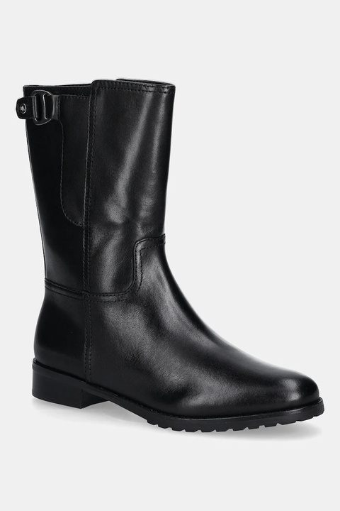Lauren Ralph Lauren botki skórzane Tasha Mid kolor czarny na płaskim obcasie 802P06251001 - zdjęcie produktu nr 1