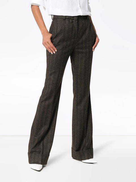 ETRO high waisted striped wool trousers - Brown - zdjęcie produktu nr 2