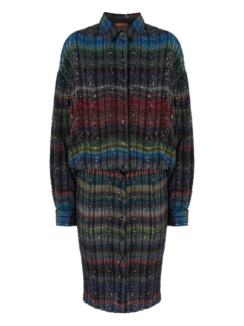 Missoni sequinned classic-collar midi dress - Black - zdjęcie produktu nr 1