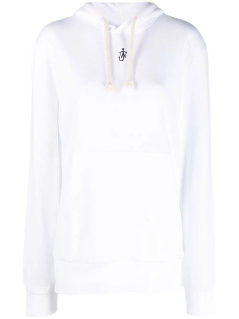 JW Anderson logo-embroidered cotton blend hoodie - White - zdjęcie produktu nr 1