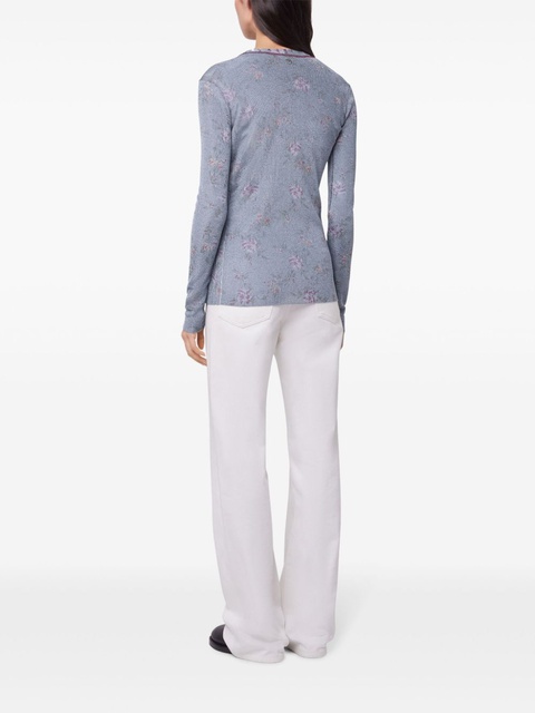 Rabanne floral-print cardigan - Blue - zdjęcie produktu nr 2