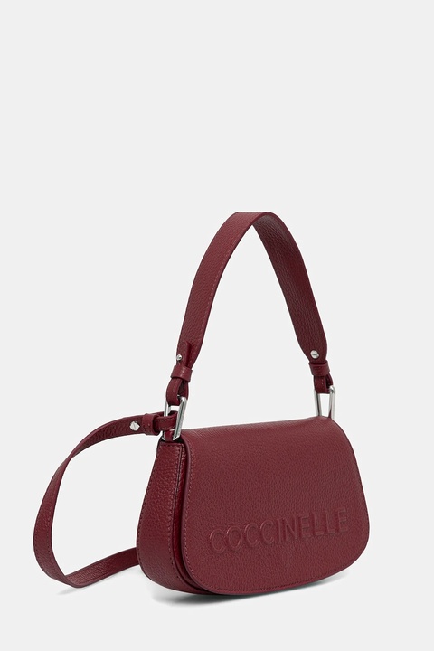 Coccinelle torebka skórzana kolor bordowy E5 QBB 52 01 01 - zdjęcie produktu nr 2