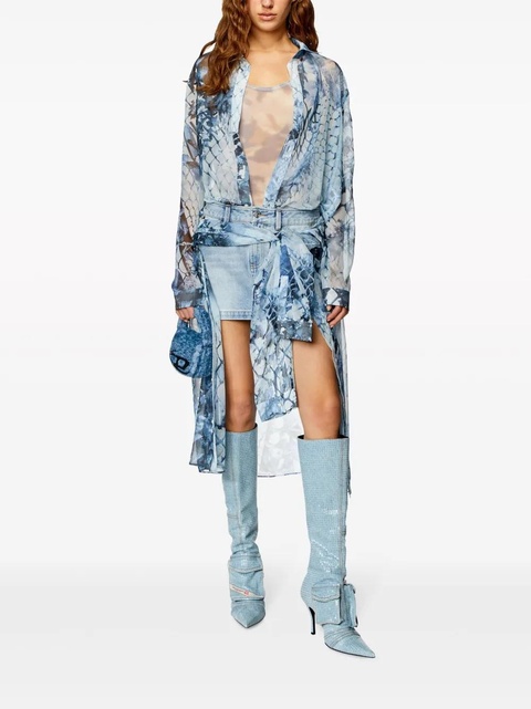 Diesel D-Jeaniel snakeskin-print midi dress - Blue - zdjęcie produktu nr 2