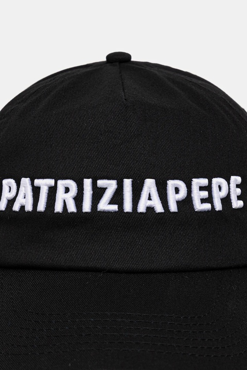Patrizia Pepe czapka z daszkiem bawełniana kolor czarny 8F0079 AB01 - zdjęcie produktu nr 1