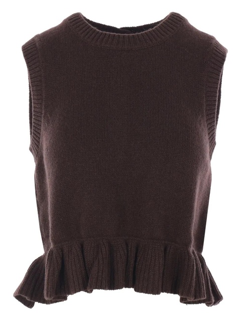 Cecilie Bahnsen sleeveless cashmere-blend cardigan - Brown - zdjęcie produktu nr 1