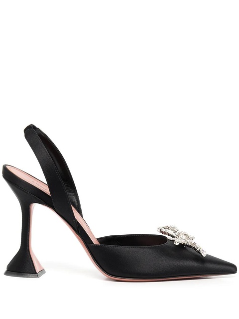 Amina Muaddi Rosie 95mm crystal-embellished pumps - Black - zdjęcie produktu nr 1