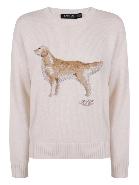 Lauren Ralph Lauren embroidered dog crew-neck jumper - Neutrals - zdjęcie produktu nr 1