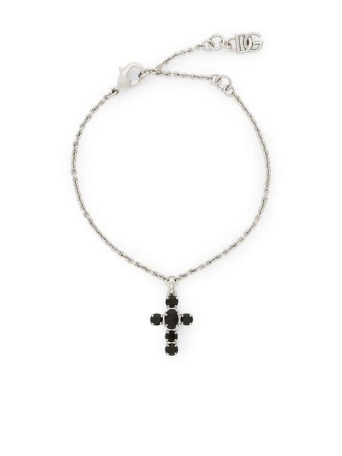 Dolce & Gabbana cross-pendant fine-link bracelet - Silver - zdjęcie produktu nr 1