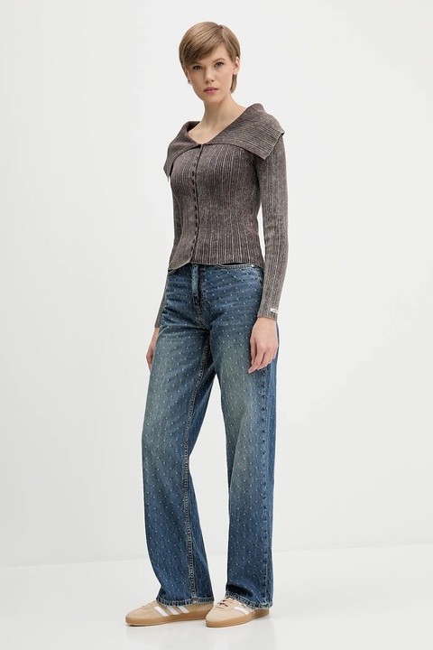 Guess Originals kardigan damski kolor brązowy lekki W5BR67 Z2YJ2 - zdjęcie produktu nr 2