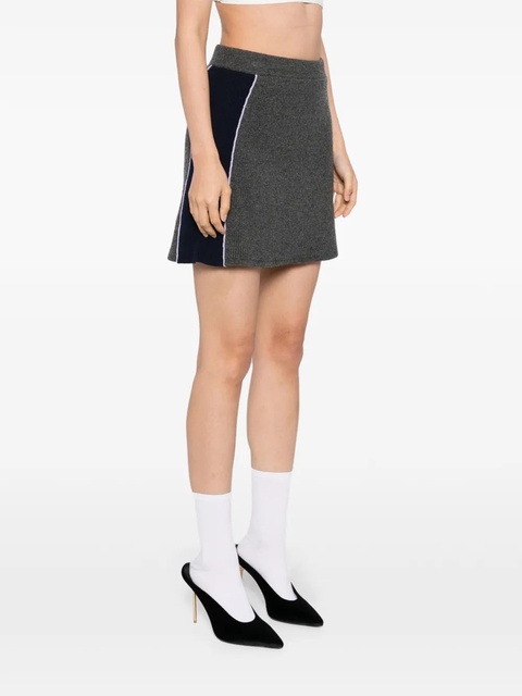 Self-Portrait ribbed knit mini skirt - Grey - zdjęcie produktu nr 2