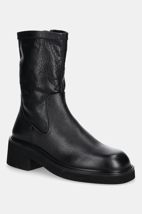 Tommy Jeans botki TJW STRETCHY MID BOOT damskie kolor czarny na platformie EN0EN02928 - zdjęcie produktu nr 1