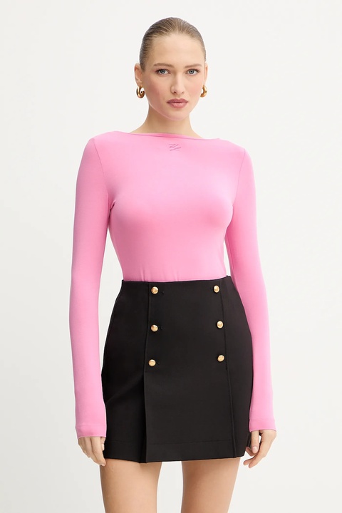 Karl Lagerfeld longsleeve kolor różowy A4W17045 - zdjęcie produktu nr 1