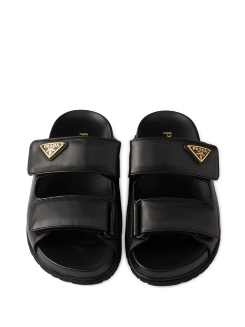 Prada touch-strap leather sandals - Black - zdjęcie produktu nr 2