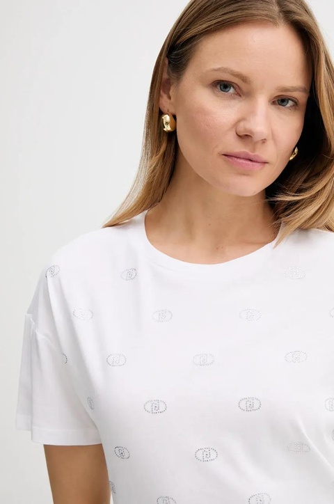 Liu Jo t-shirt bawełniany damski kolor biały WA5147.JS923 - zdjęcie produktu nr 2