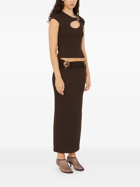 Christopher Esber stone ruched maxi skirt - Brown - zdjęcie produktu nr 2