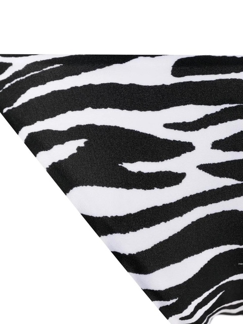 The Attico zebra-print asymmetric bikini - Black - zdjęcie produktu nr 2