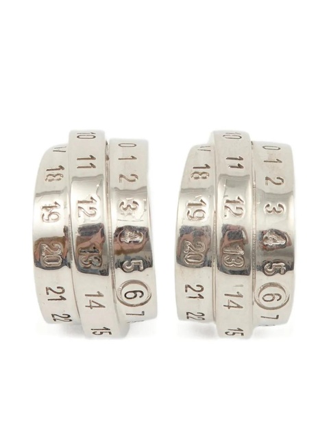 MM6 Maison Margiela logo earrings - Silver - zdjęcie produktu nr 1