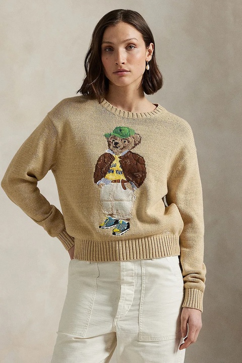 Polo Ralph Lauren sweter bawełniany damski kolor beżowy lekki 211972121 - zdjęcie produktu nr 1