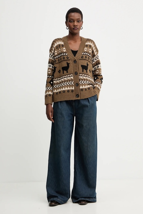 Weekend Max Mara kardigan z wełną OVATTA damski kolor zielony 2525346092600 - zdjęcie produktu nr 2
