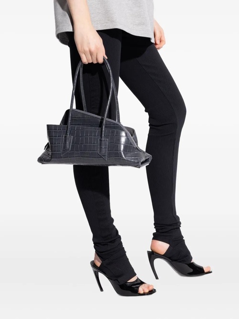 The Attico small La Passeggiata croc-embossed zip tote bag - Grey - zdjęcie produktu nr 1