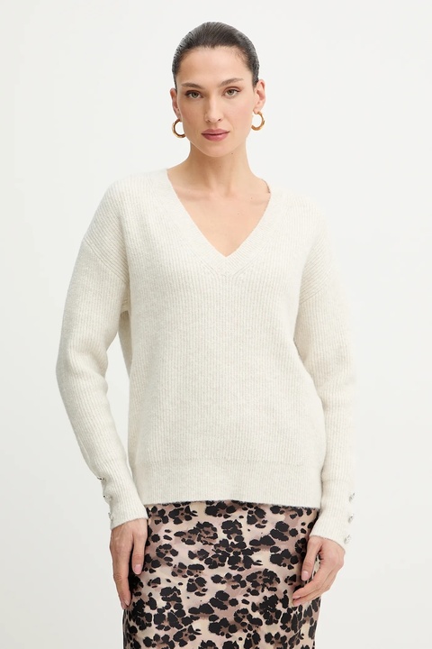 Morgan sweter z domieszką wełny damski kolor beżowy lekki MSTAR - zdjęcie produktu nr 1