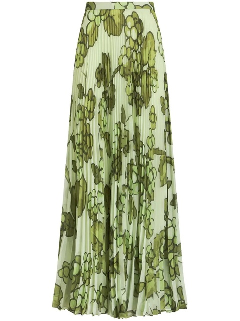 ETRO Berry-print pleated maxi skirt - Green - zdjęcie produktu nr 1