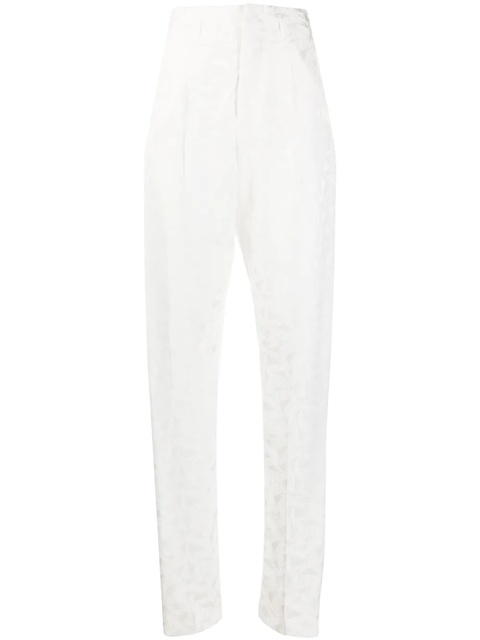 ISABEL MARANT tapered geometric print trousers - White - zdjęcie produktu nr 1