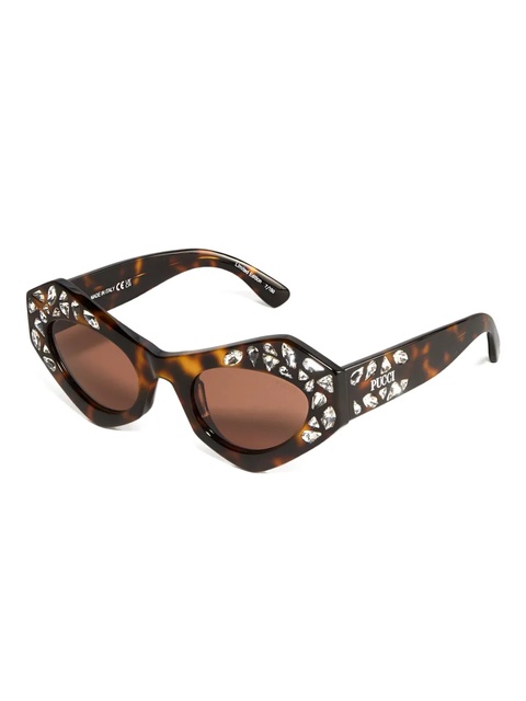 PUCCI rhinestone-embellished cat-eye sunglasses - Brown - zdjęcie produktu nr 2